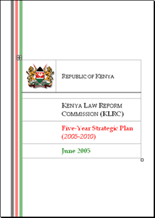 Kenya Law Reform Commission KLRC  Strategic Plan